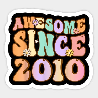 Awesome Since 2010 14 Year Old 14th Birthday Gifts for girls Sticker